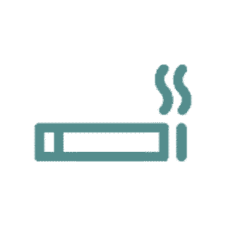 Icon einer brennenden Zigarette – Symbol für Rauchen.